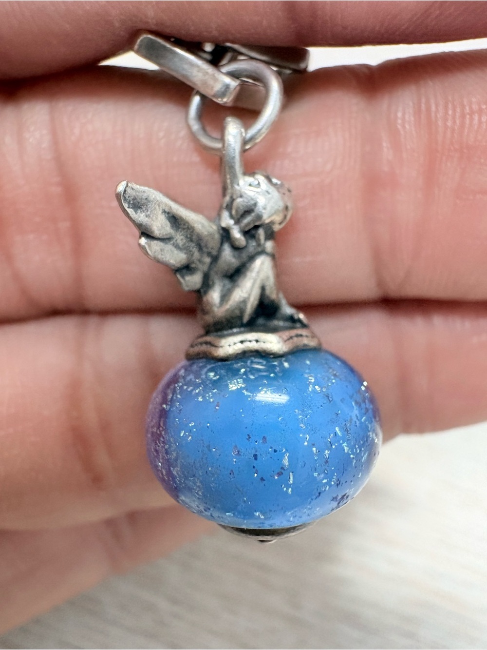 James Avery Blue Glass Angel Charm Retired